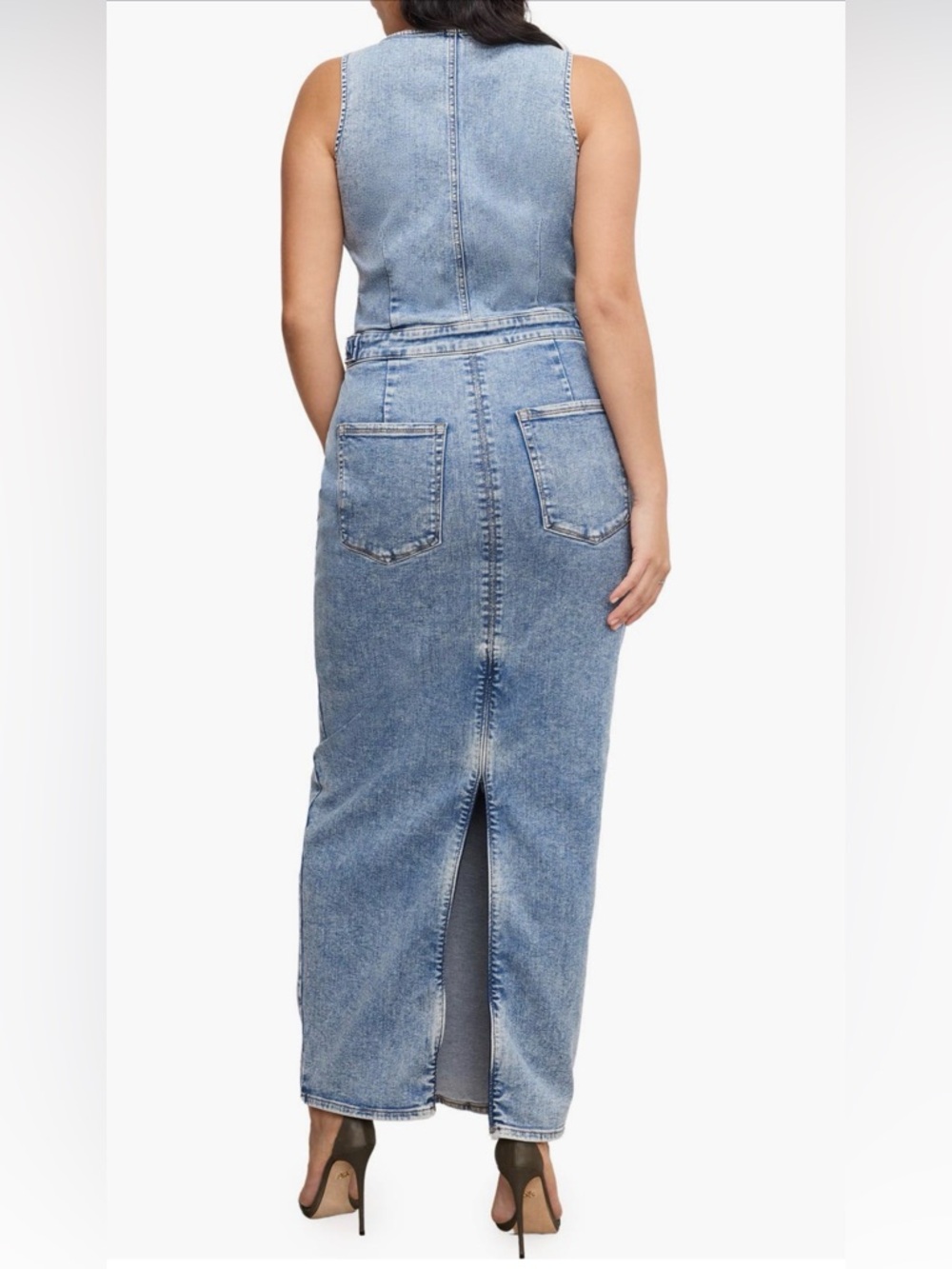 GOOD AMERICAN Fit For Success V-neck Maxi Dress in Indigo780 - Picture 5 of 9